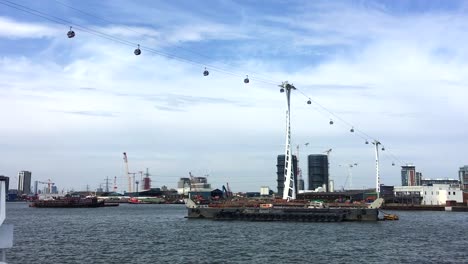 ifs cloud emirates cable car london in greenwich over the river thames