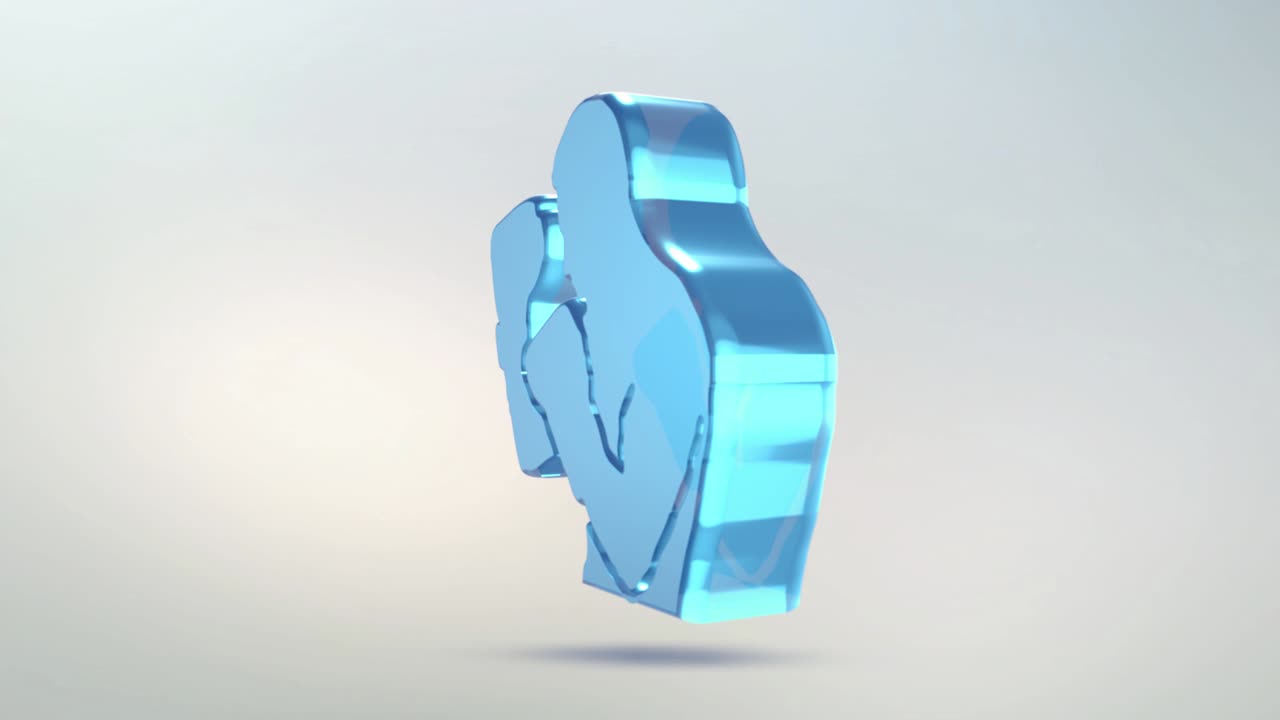 박싱 아이콘은 유리로 만들어져 있으며, 알파 채널 파란색과 녹색을 가진 투명한 회전하는 박스 아이콘입니다.