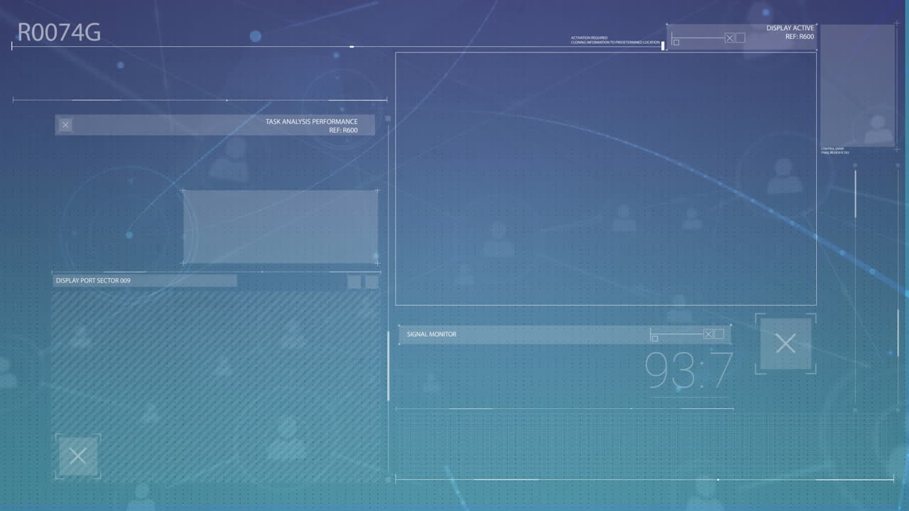 Animation of media icons over data processing