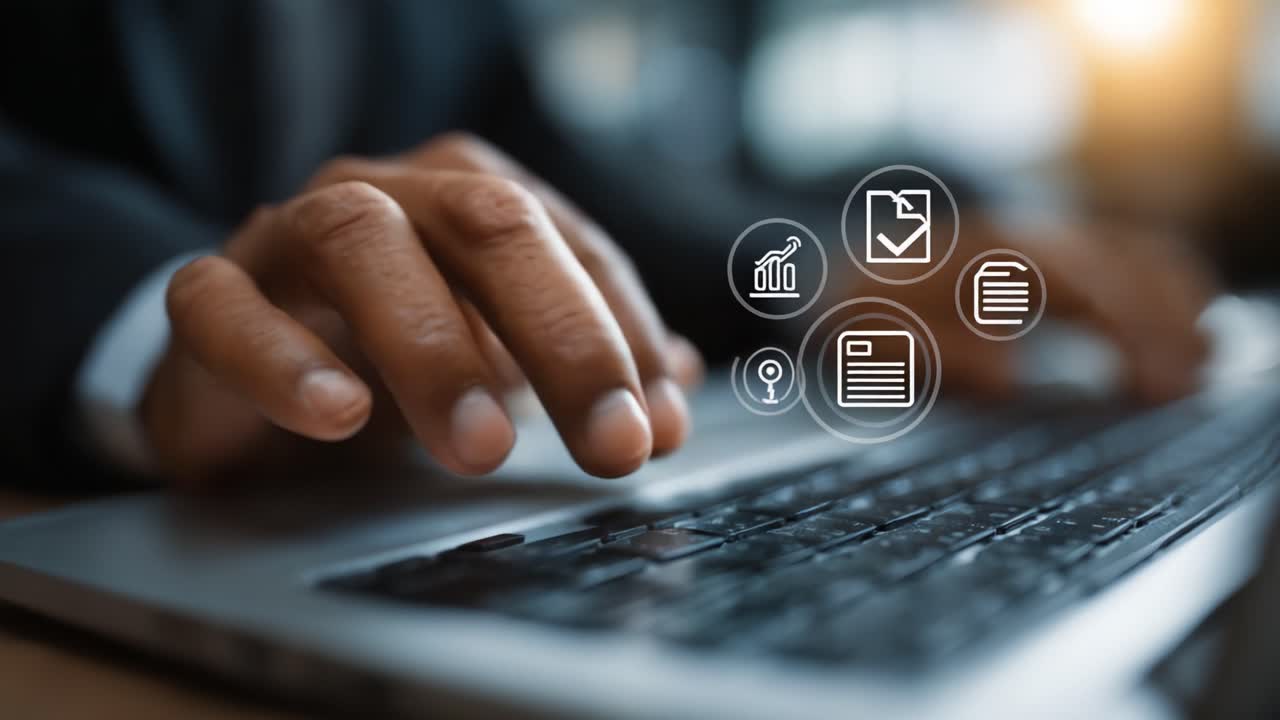 A Focused Approach to Data Management: Capturing Insights and Analytics with Interactive Icons while Typing on a Laptop Keyboard