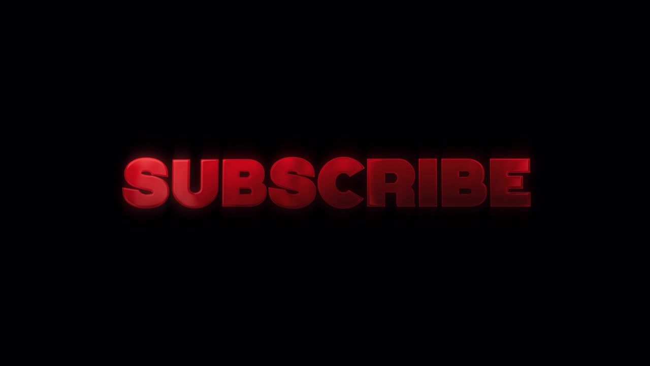 Animated Red Subscribe Text on Black Background
