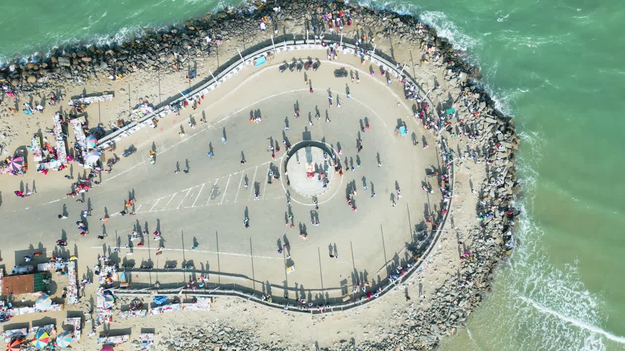 Flygvy över Ram Setu, dhanushkodi, Rameswaram Island, Tamil Nadu, Indien
