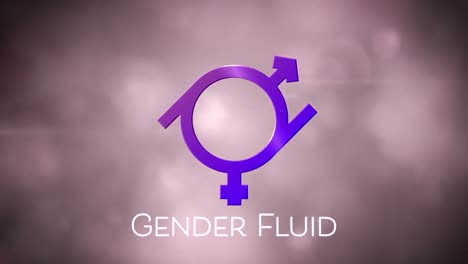 Gender-fluid-text-and-symbol-against-spots-of-light-in-background