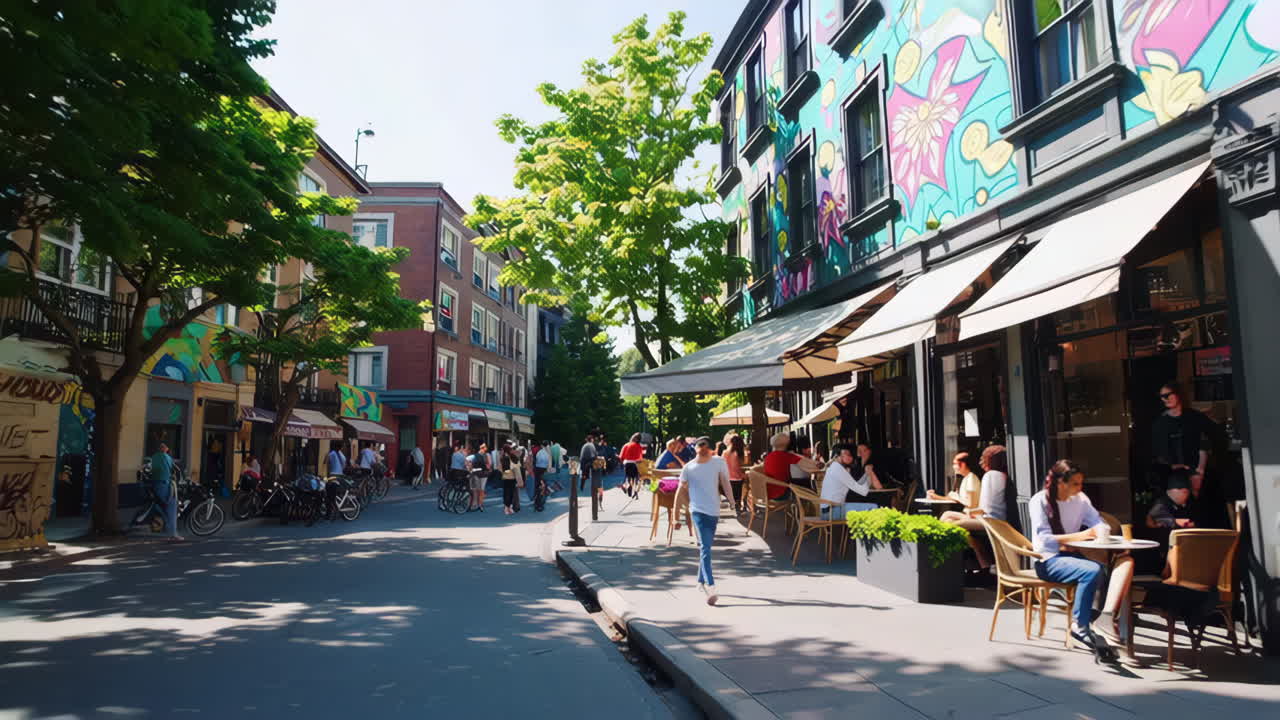 European City Street Cafe Scene