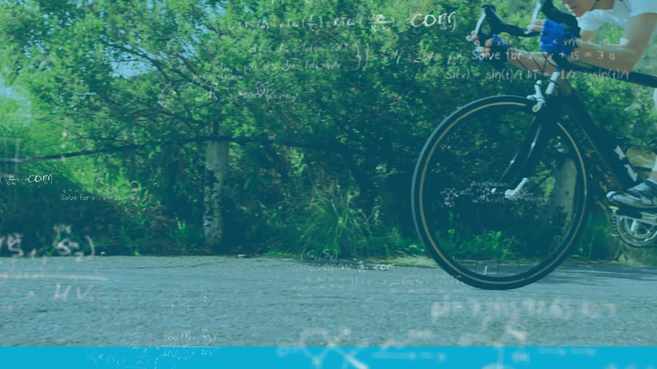 도로에서 자전거를 타는 여성에 대한 수학적 방정식