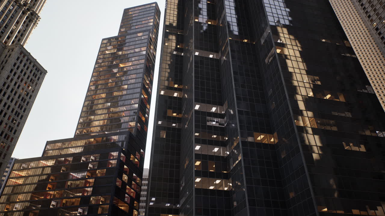 un horizonte de edificios altos en una ciudad bulliciosa