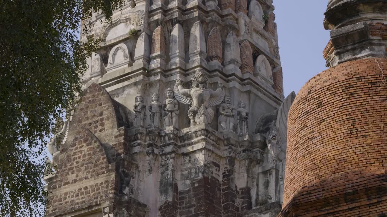 Slow motion close up slider over Stupa at Thai Temple