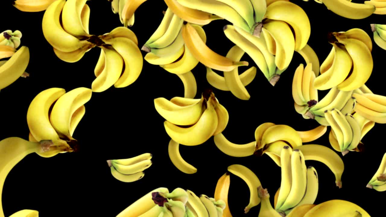 떨어지는 바나나 배경, 루프, 60fps, 알파 채널