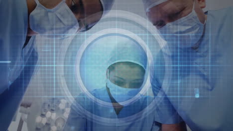 Animation-of-data-processing-over-diverse-surgeons-in-hospital