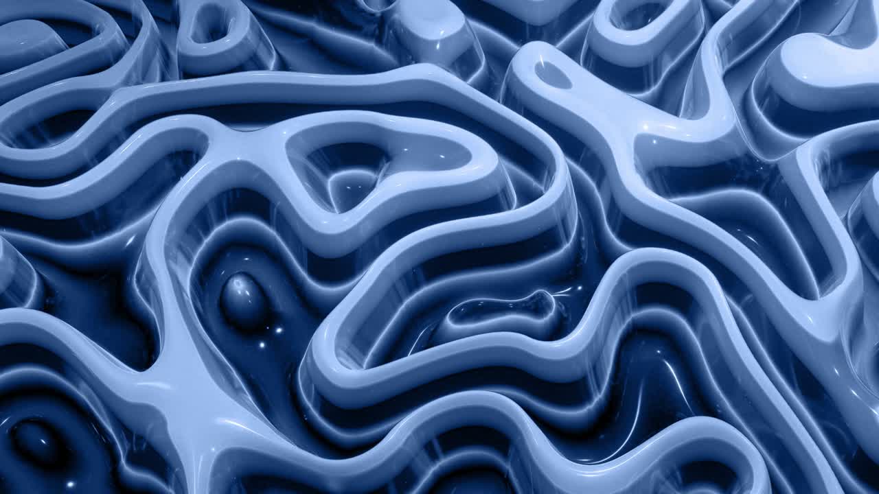 fondo líquido negro en bucle abstracto en 4k. patrón ondulado abstracto en la superficie brillante y brillante del fluido, ondas en el fluido de pintura en animación suave. líquido viscoso 3d. bg creativo de superficie abstracta