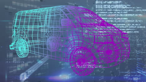 Animación-Del-Proyecto-De-Automóvil-Sobre-Procesamiento-De-Datos-En-Espacio-Gris