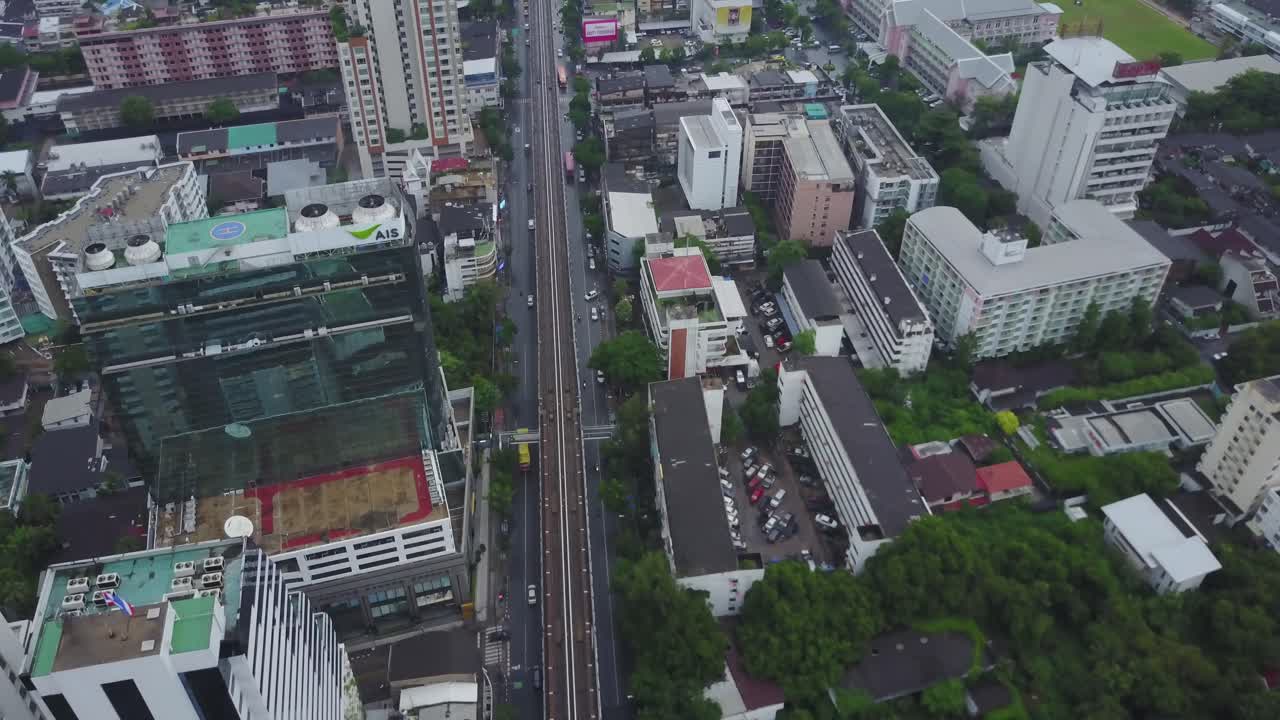 태국 방 의 바쁜 도시 거리 의 공중 사진