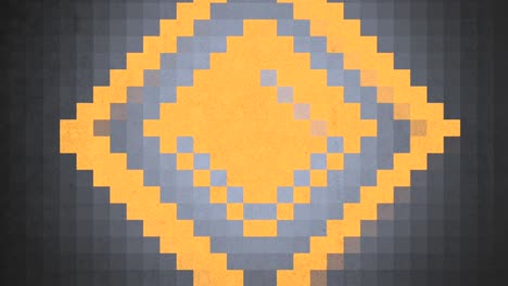 geometric pixel art dazzling diamond in yellow and gray