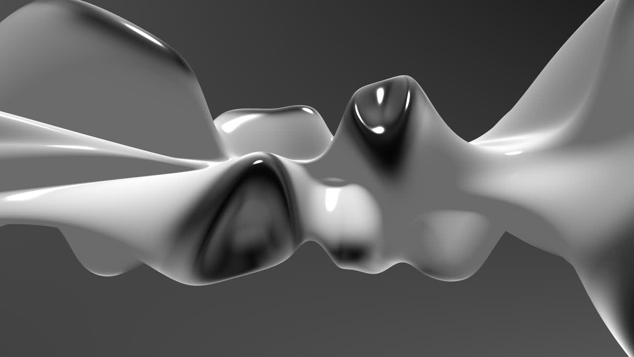 Futuristic HiTech science abstract with liquid gel monochrome motion