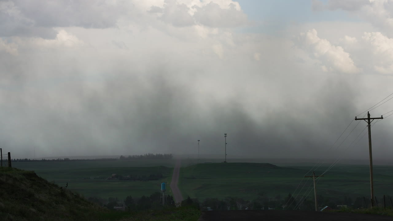Strong Winds in Severe Weather Blow Dust Across Farmland