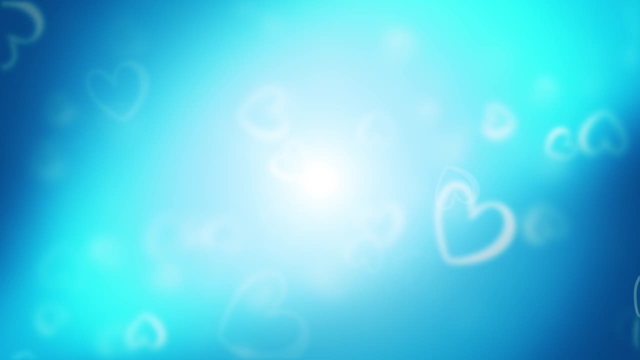 하 심장 파란 배경 루프 애니메이션