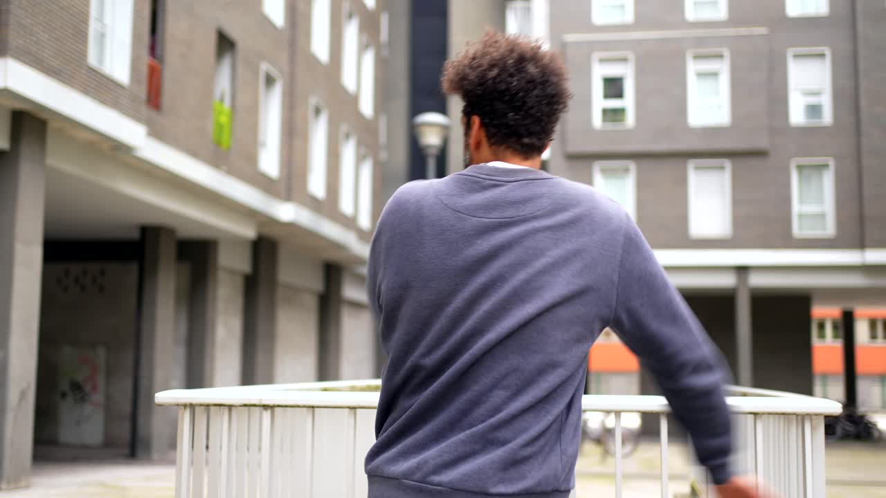 Man walking in an urban environment