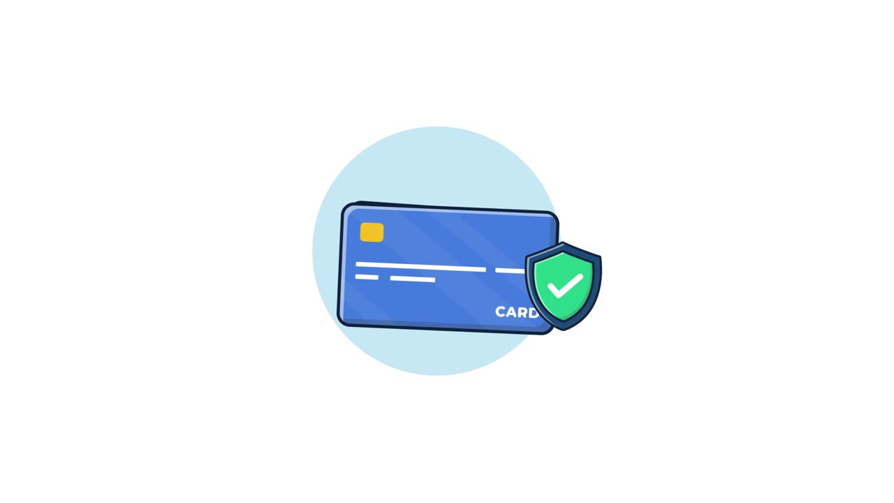 Animated Credit Cards with Security Shield Icon
