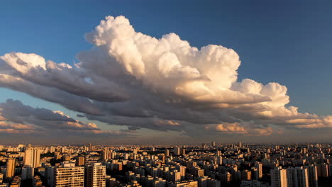 cityscape with dramatic clouds