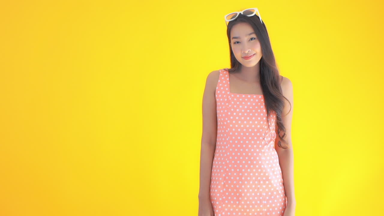 Asian model posing for a demo in slow motion