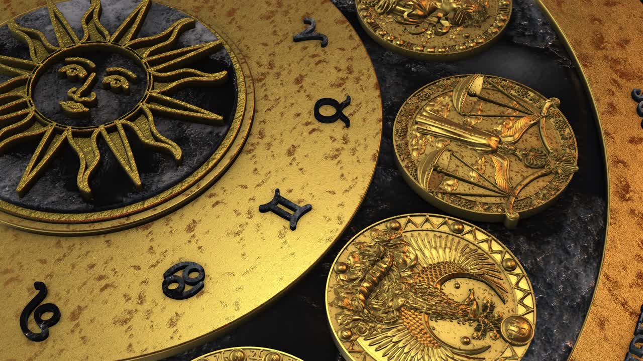 вращение колеса золотого зодиака - лев