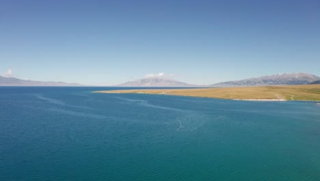 lake and grassland with a sunny day.