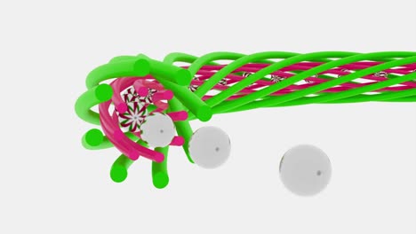 abstract 3d design with pink and green shapes