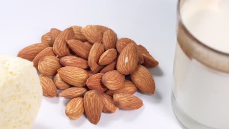 almond milk and almonds