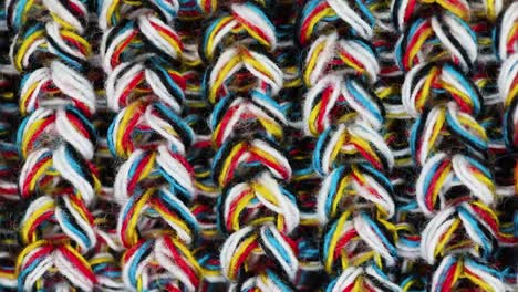 primo piano di filati multicolori intrecciati