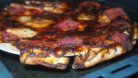 severely overcooked pizza