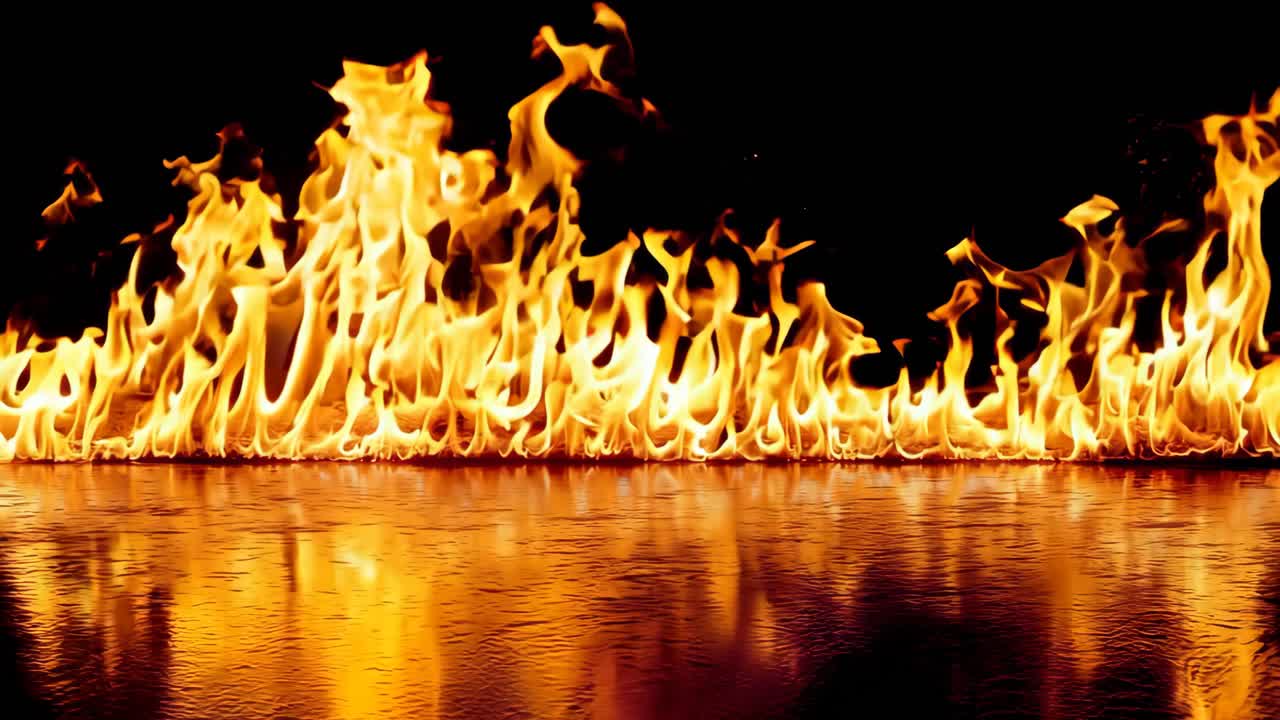 un gran grupo de llamas de fuego en la oscuridad