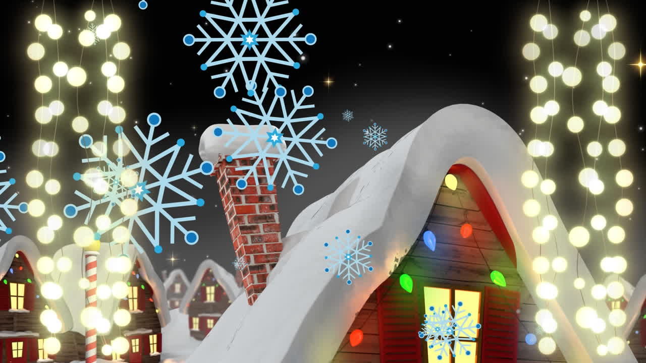 겨울 풍경 위 에서 크리스마스 에 내리는 눈 의 애니메이션