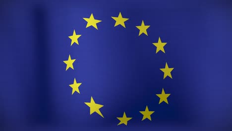 animation of moving and floating flag of eu