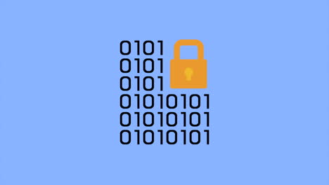 código binario con seguridad cibernética de candado