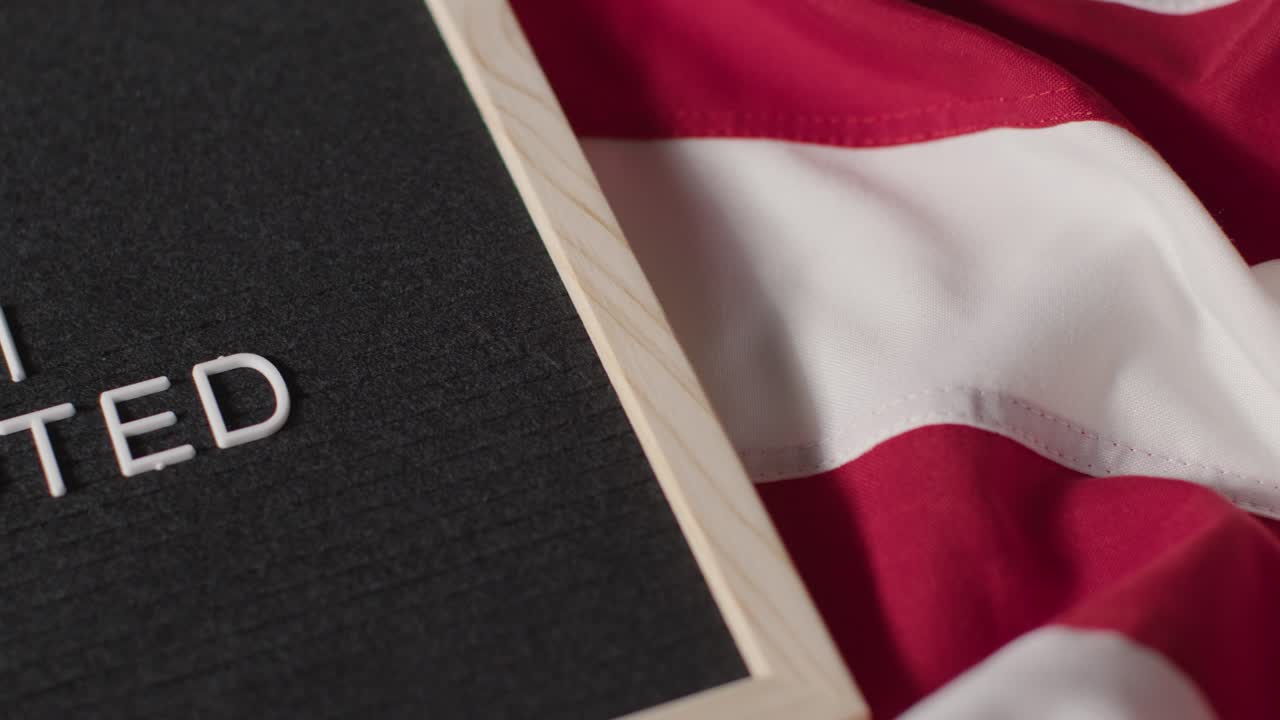 표지판 읽기 클로즈업 내가 투표 거짓말에 미국 별과 줄무 ⁇   ⁇ 발 미국 선거 2024 1