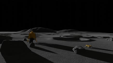 3d animation of chandrayaan 3 and its rover on the moon