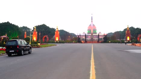 hermosa vista nocturna del rashtrapati bhavan