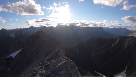 view point from on top of smutwood peak in kananaskis country