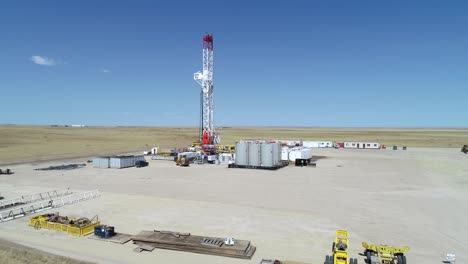 big rig oil drilling fracking pad tower approach