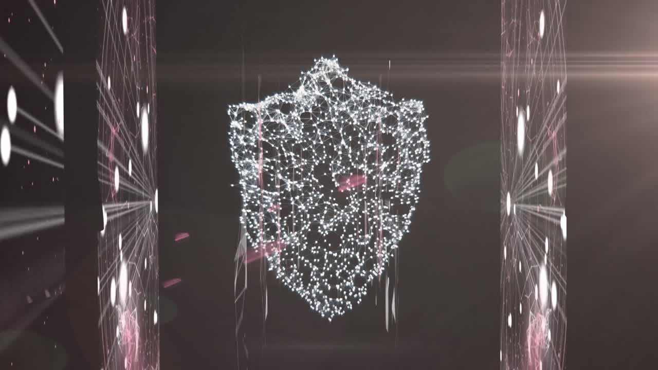 icono de escudo de seguridad contra las pantallas de la red de conexiones