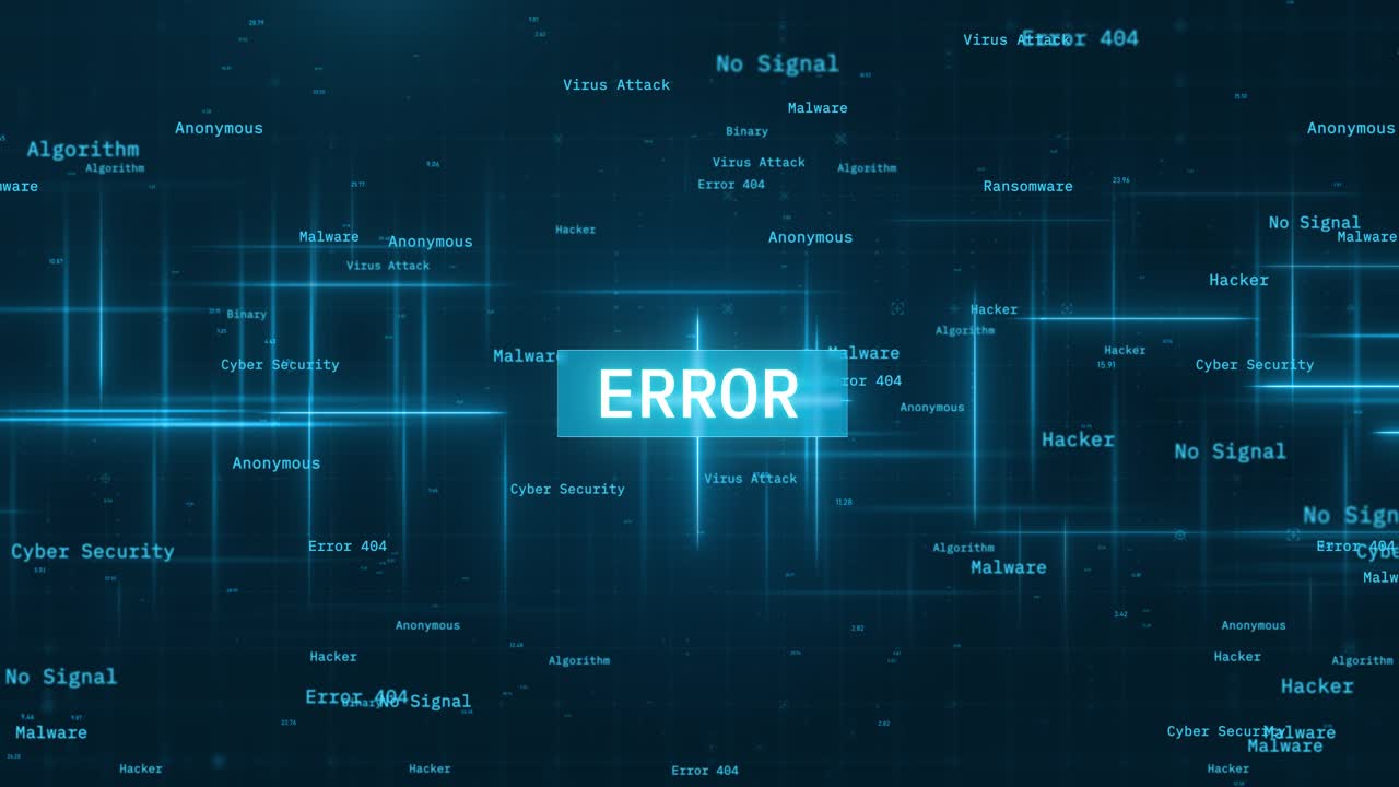 Computer error concept over binary code. system error notification over binary background with glitch effect