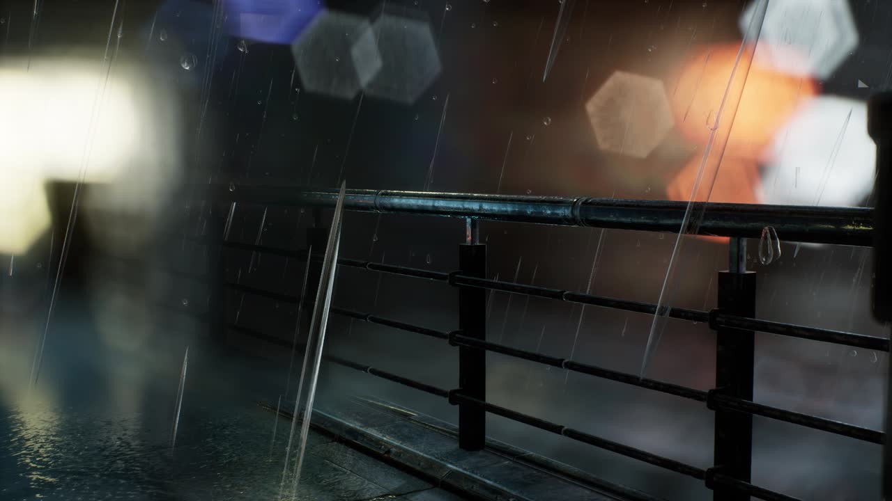 비가 오는 밤 의 도시 풍경