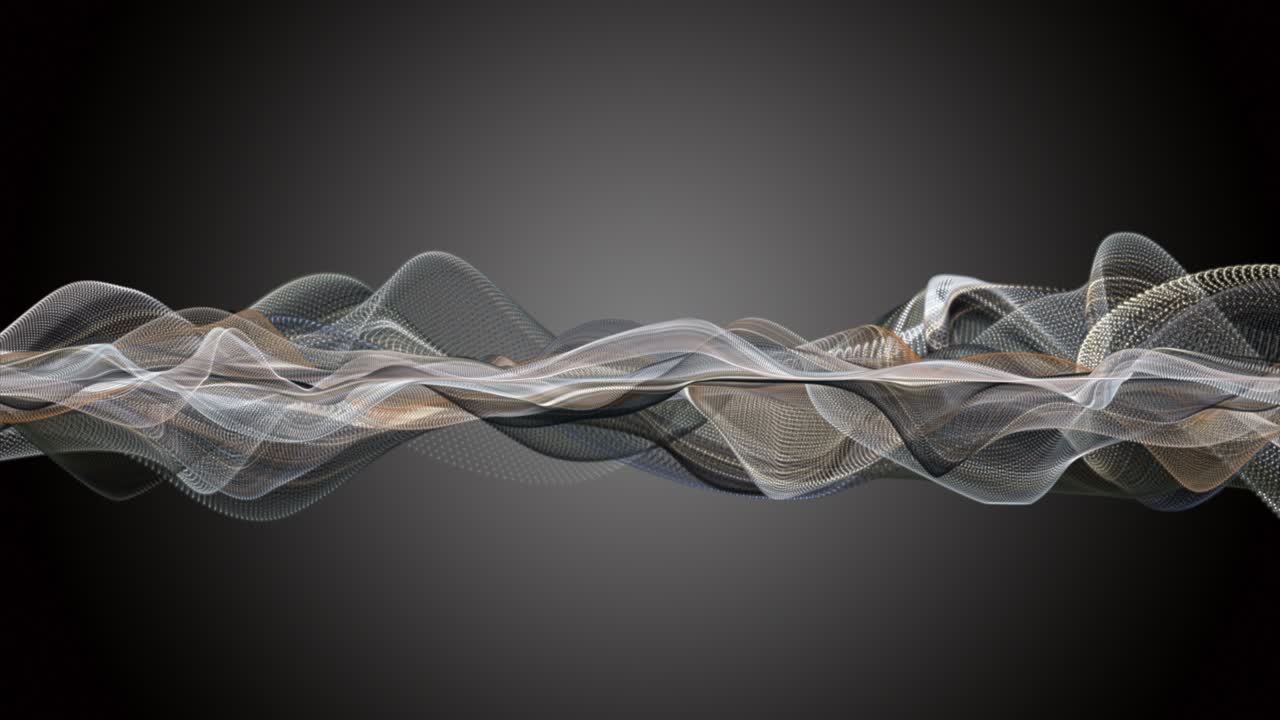 фантастическая анимация с объектом частичной волны в замедленном движении и пространством для текста, 4096x2304 петля 4k