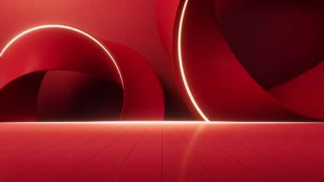 red curve ring geometry, 3d rendering.