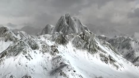 Schneebedeckter-Berg,-Videozentrische-Natur,-Animierter-Zoom,-Virtueller-Hintergrund
