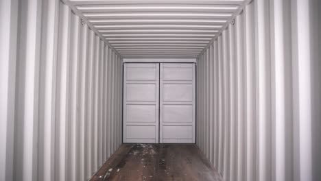 interior of an empty shipping container