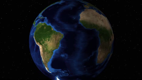 animation of earth rotating with brazil highlighted