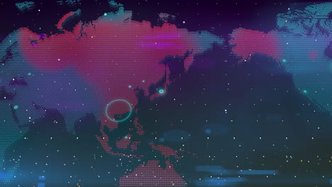 mapa del mundo holográfico animación de la pandemia del virus corona