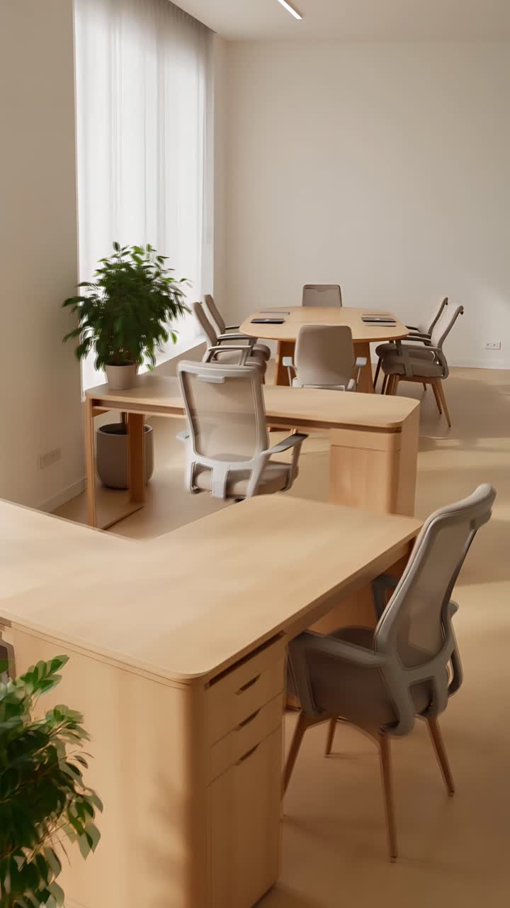 Interni Estetici di Spazio Coworking Moderno 4K