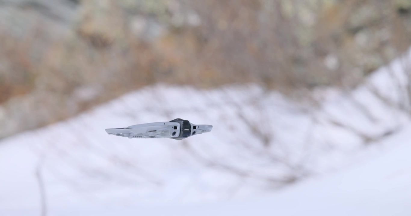 DJI Avata 2 Camera Drone Flying Through The Air, Compact First-person View Aerial Device. Close-up Shot